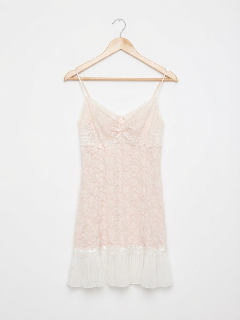 ⁠In Bloom by Jonquil Pink Lace Tulle Babydoll Chemise LARGE Fairy Lingerie⁠ NWOT